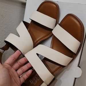 Franco Sarto Leather Heeled Sandals w/ Asymmetrica